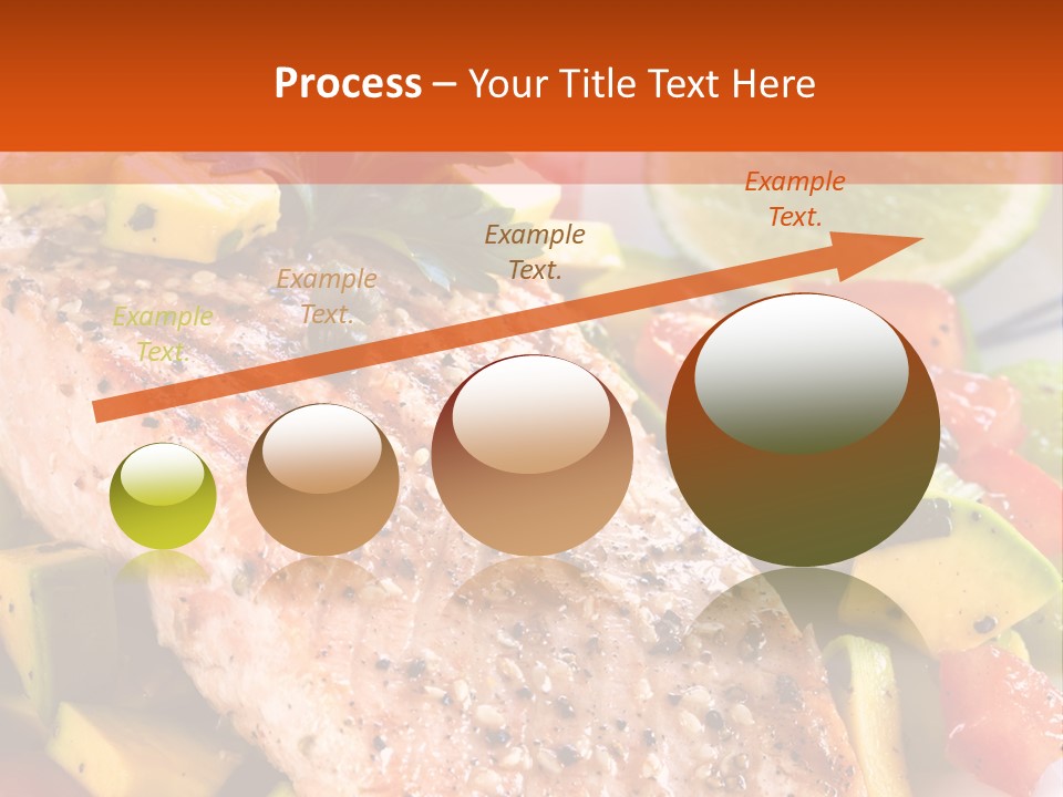 A Piece Of Salmon With Vegetables On A Plate PowerPoint Template