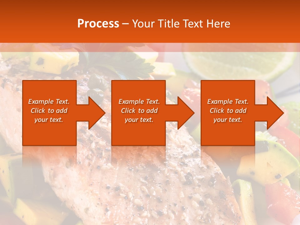A Piece Of Salmon With Vegetables On A Plate PowerPoint Template