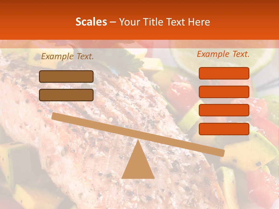 A Piece Of Salmon With Vegetables On A Plate PowerPoint Template
