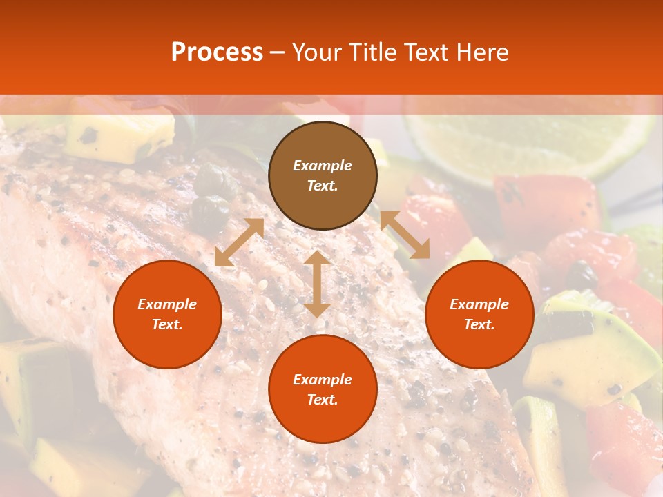 A Piece Of Salmon With Vegetables On A Plate PowerPoint Template