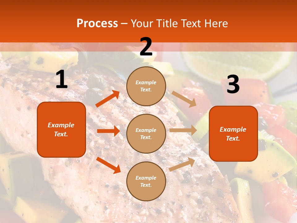 A Piece Of Salmon With Vegetables On A Plate PowerPoint Template
