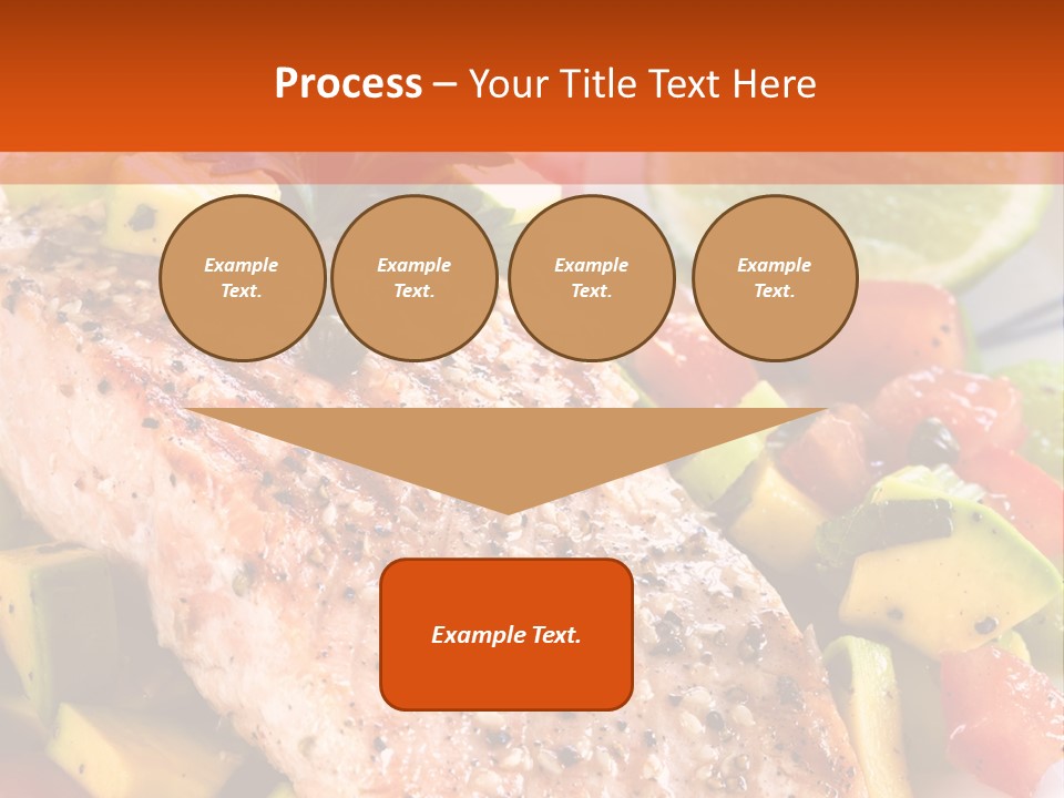 A Piece Of Salmon With Vegetables On A Plate PowerPoint Template