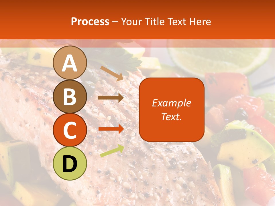 A Piece Of Salmon With Vegetables On A Plate PowerPoint Template