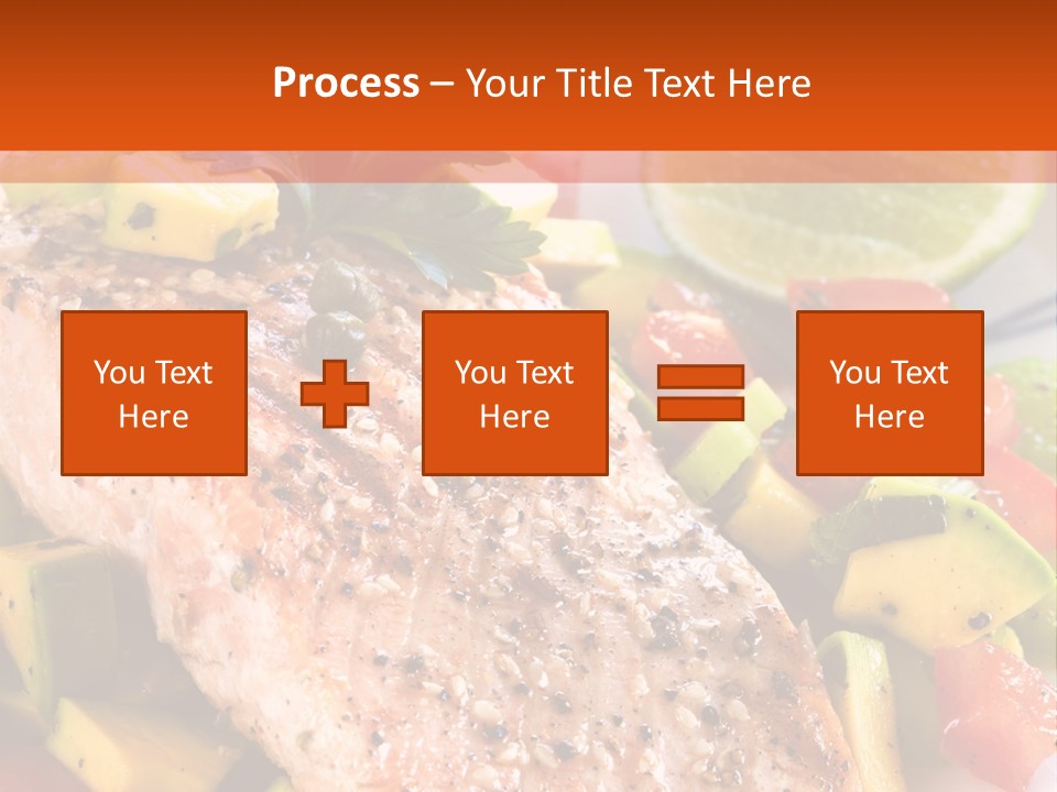 A Piece Of Salmon With Vegetables On A Plate PowerPoint Template