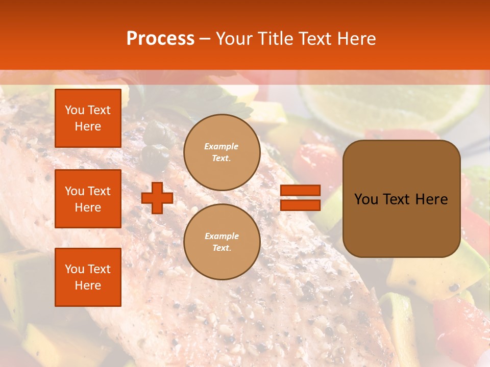 A Piece Of Salmon With Vegetables On A Plate PowerPoint Template