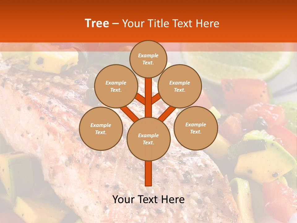 A Piece Of Salmon With Vegetables On A Plate PowerPoint Template