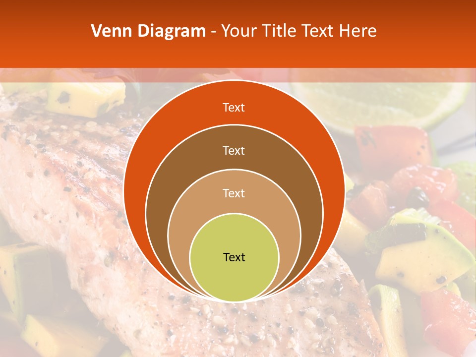 A Piece Of Salmon With Vegetables On A Plate PowerPoint Template