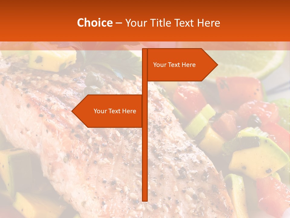 A Piece Of Salmon With Vegetables On A Plate PowerPoint Template