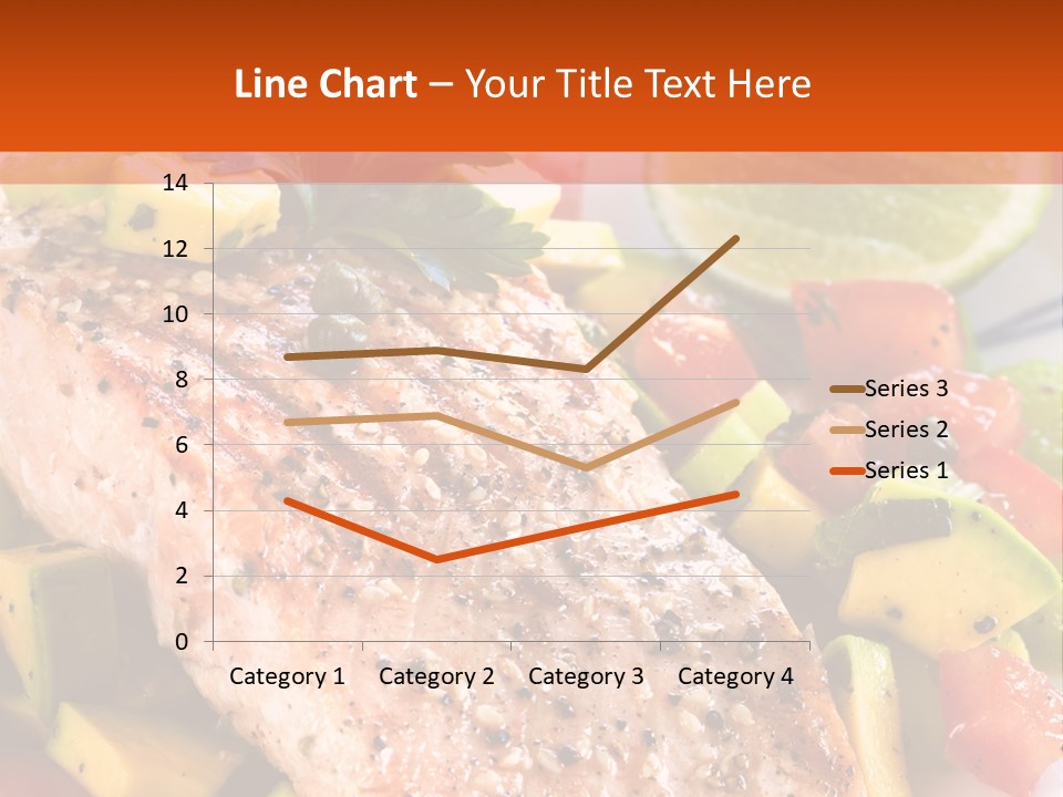 A Piece Of Salmon With Vegetables On A Plate PowerPoint Template