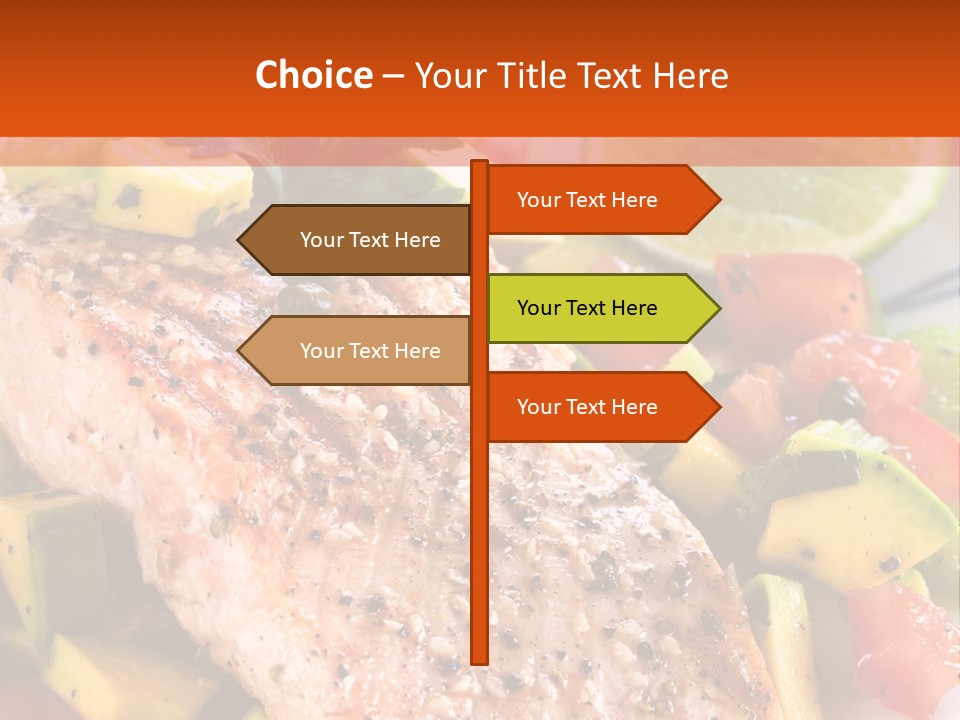 A Piece Of Salmon With Vegetables On A Plate PowerPoint Template