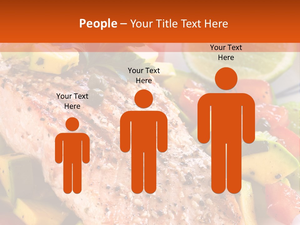 A Piece Of Salmon With Vegetables On A Plate PowerPoint Template