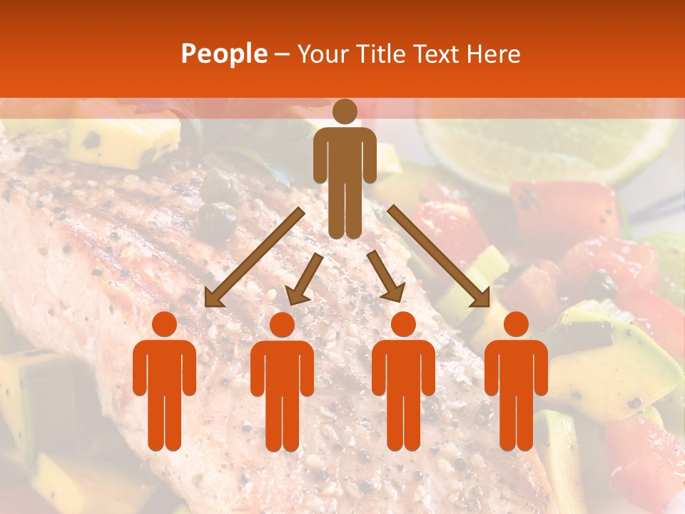 A Piece Of Salmon With Vegetables On A Plate PowerPoint Template