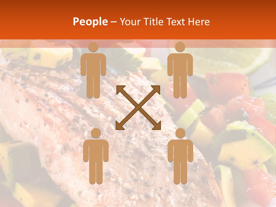 A Piece Of Salmon With Vegetables On A Plate PowerPoint Template