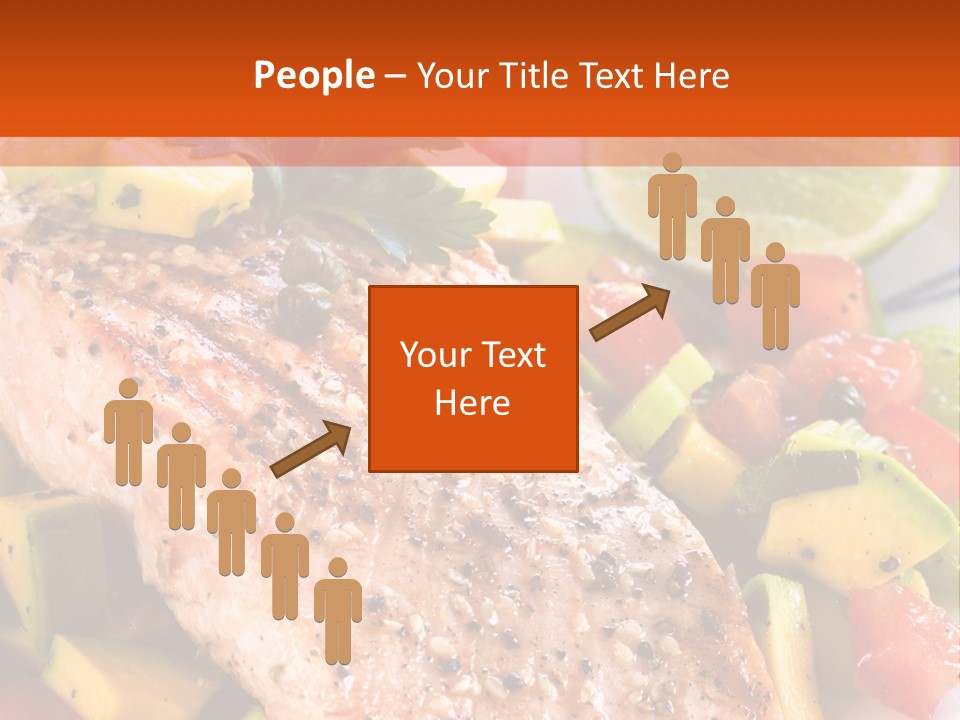A Piece Of Salmon With Vegetables On A Plate PowerPoint Template