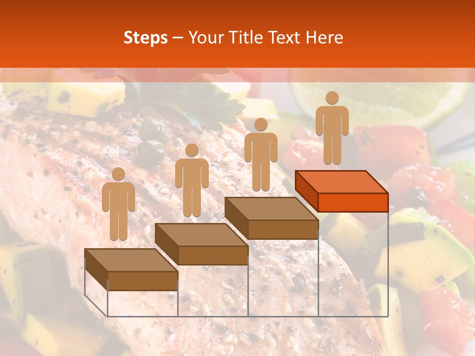 A Piece Of Salmon With Vegetables On A Plate PowerPoint Template