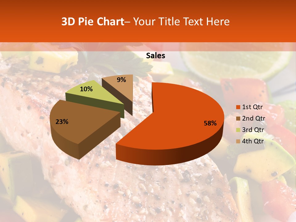 A Piece Of Salmon With Vegetables On A Plate PowerPoint Template