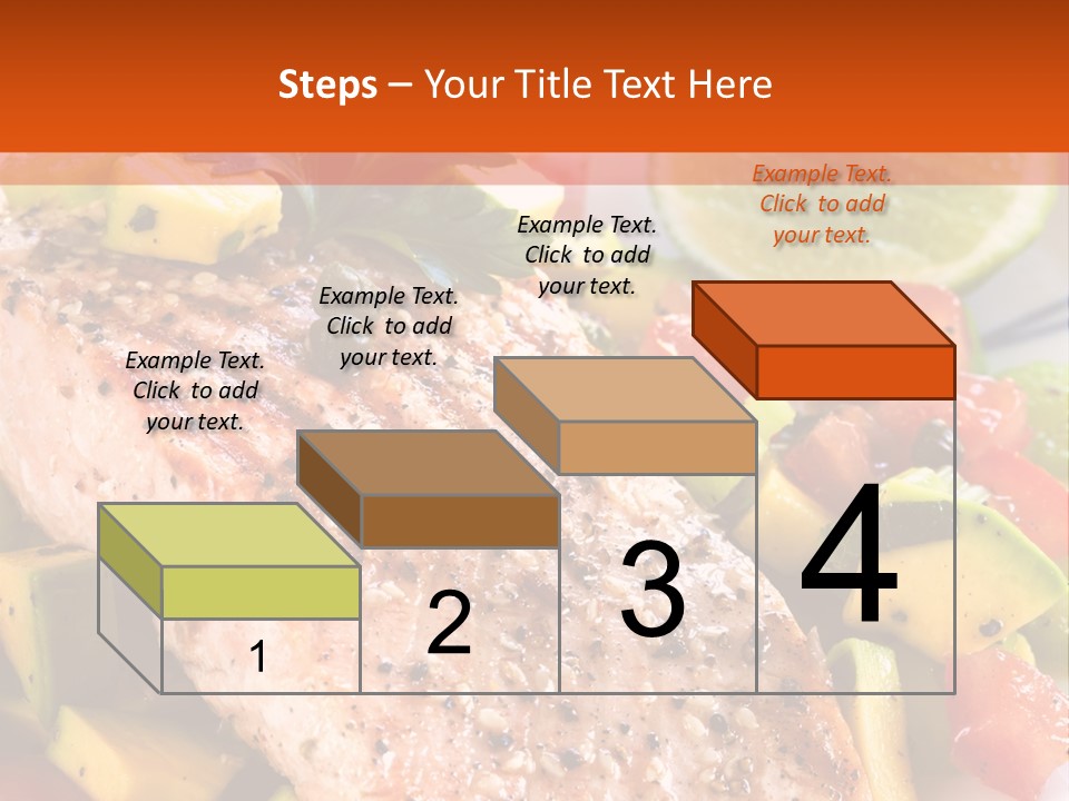 A Piece Of Salmon With Vegetables On A Plate PowerPoint Template