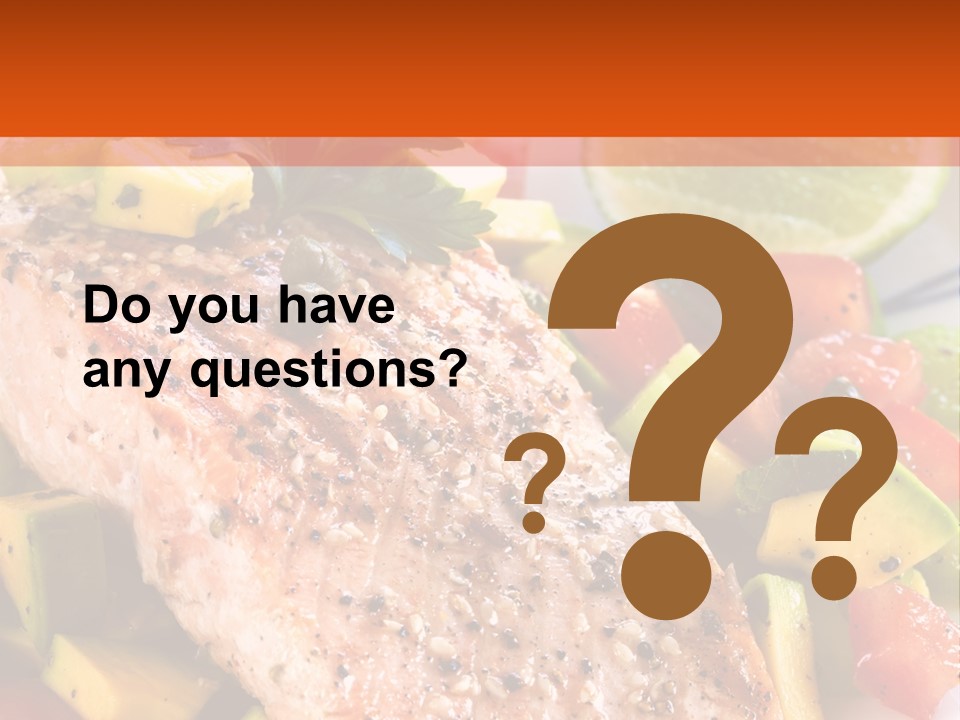 A Piece Of Salmon With Vegetables On A Plate PowerPoint Template