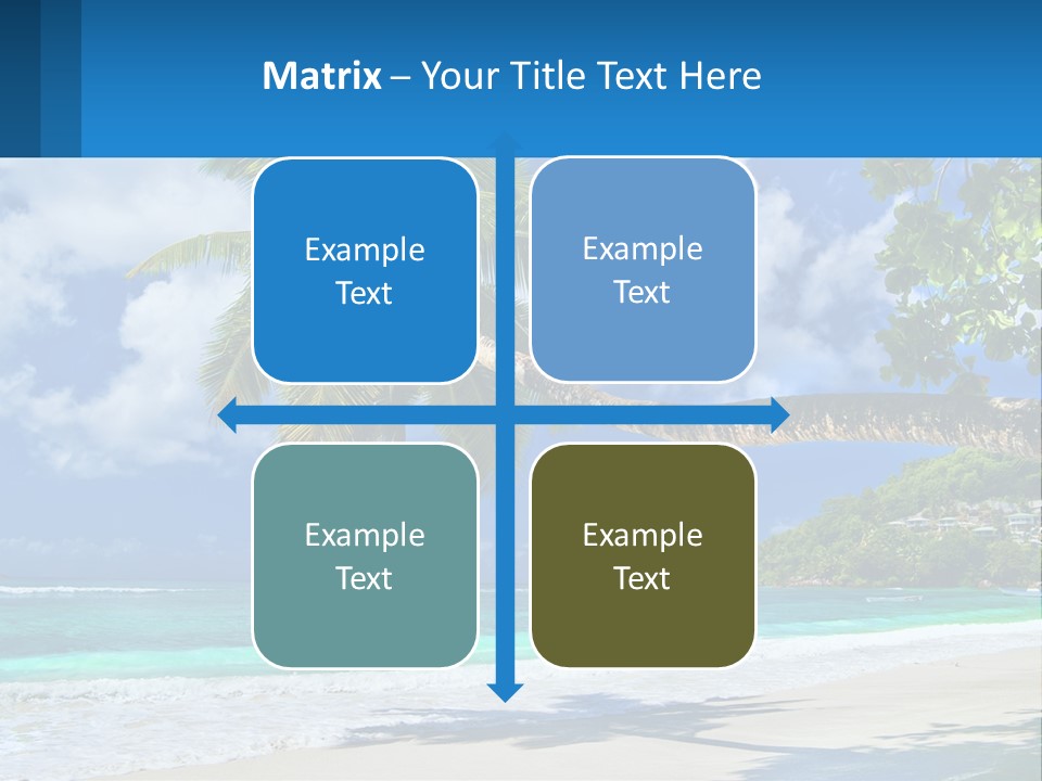 A Palm Tree On A Beach With A Boat In The Water PowerPoint Template