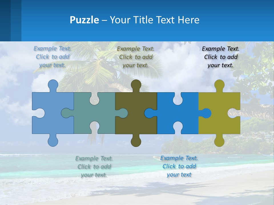 A Palm Tree On A Beach With A Boat In The Water PowerPoint Template