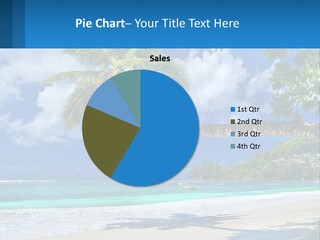 A Palm Tree On A Beach With A Boat In The Water PowerPoint Template