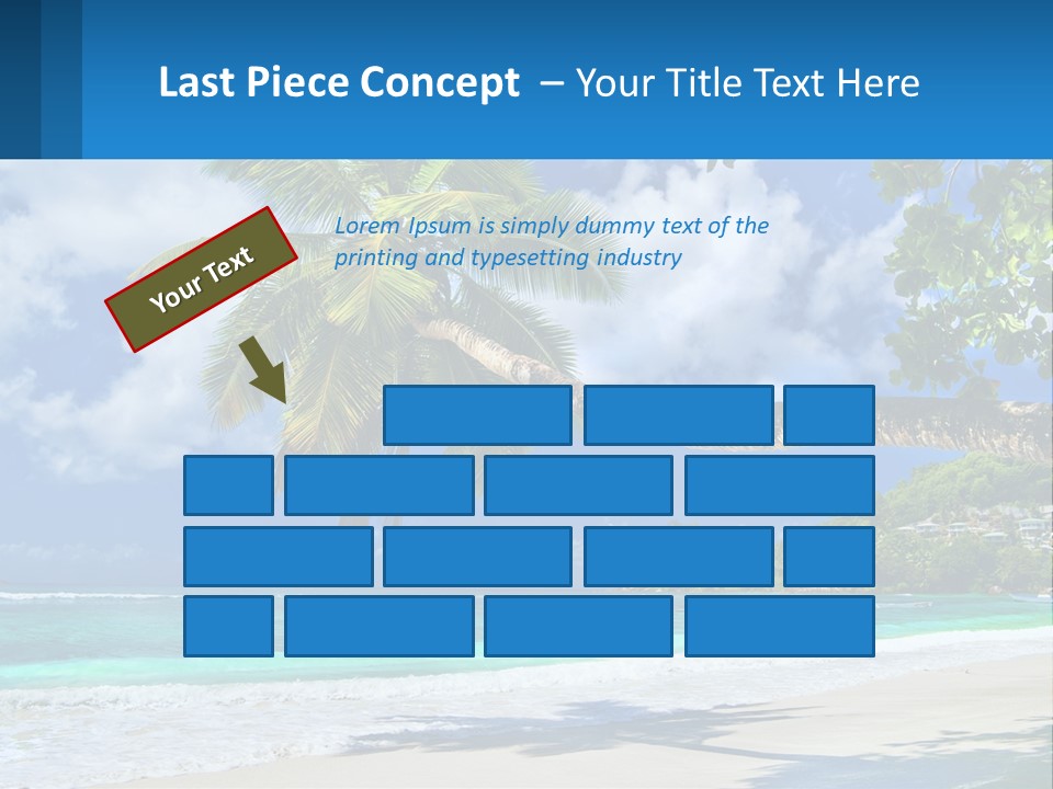 A Palm Tree On A Beach With A Boat In The Water PowerPoint Template