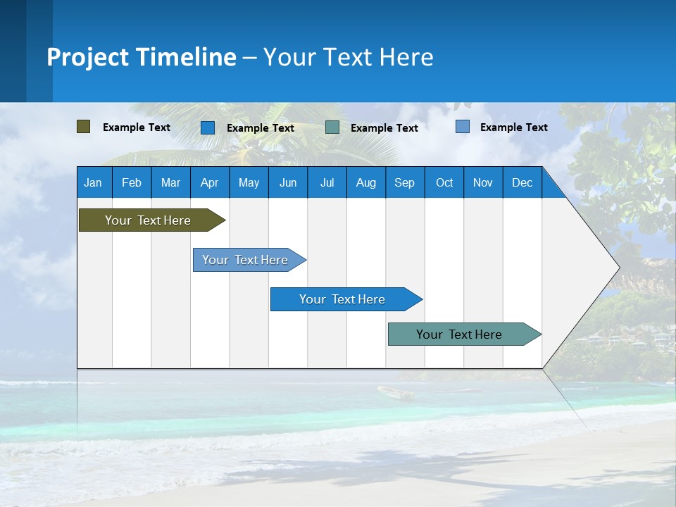 A Palm Tree On A Beach With A Boat In The Water PowerPoint Template