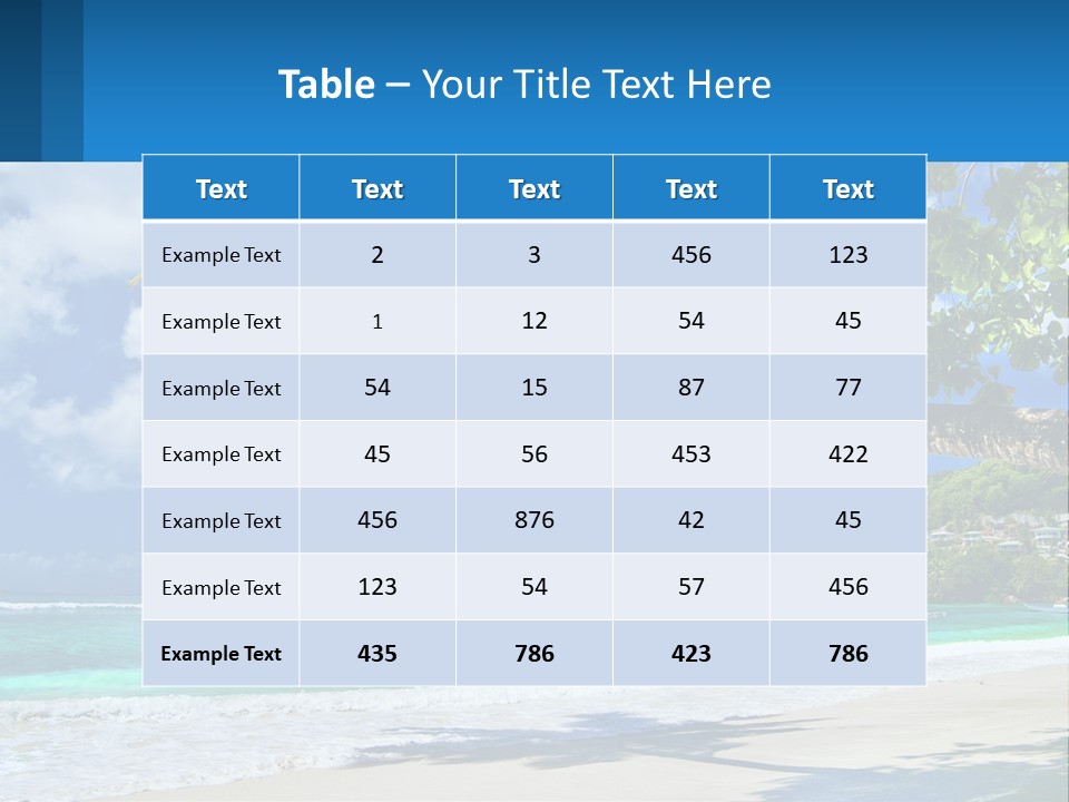 A Palm Tree On A Beach With A Boat In The Water PowerPoint Template