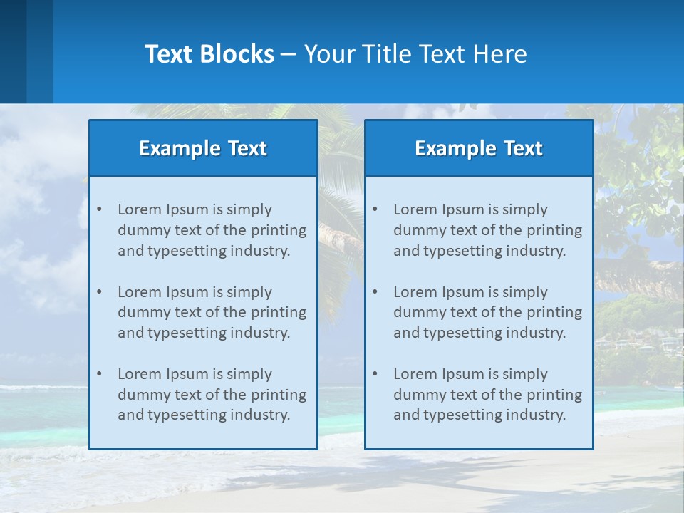 A Palm Tree On A Beach With A Boat In The Water PowerPoint Template