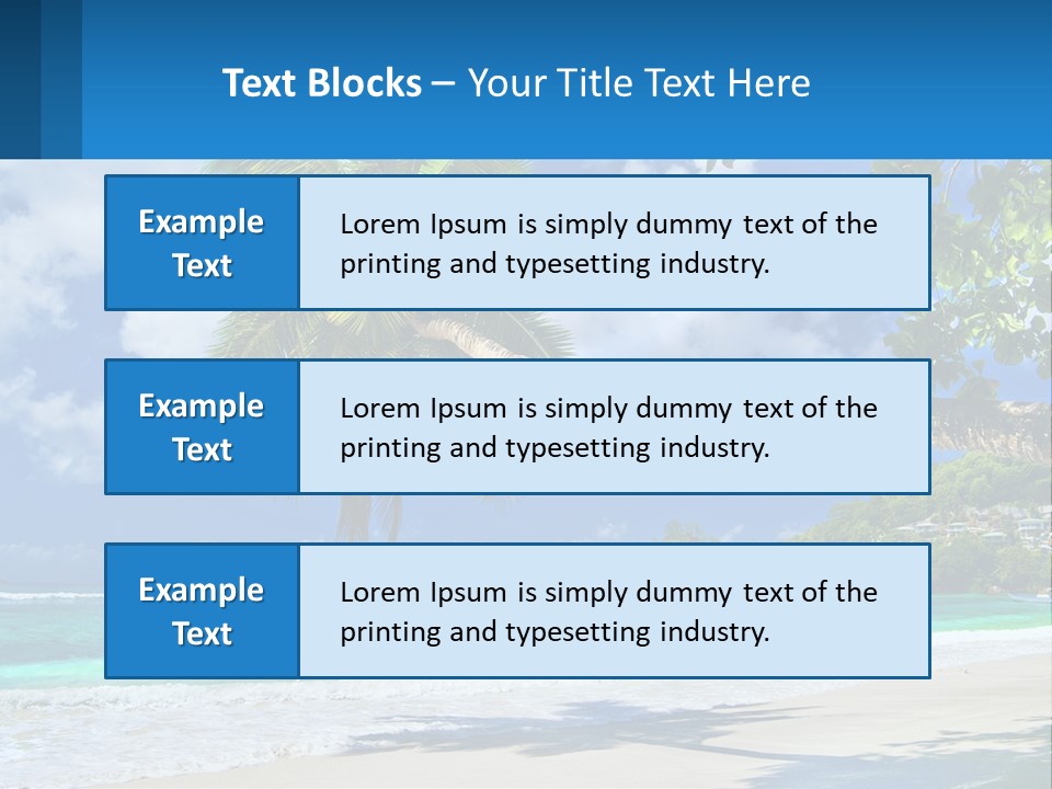 A Palm Tree On A Beach With A Boat In The Water PowerPoint Template