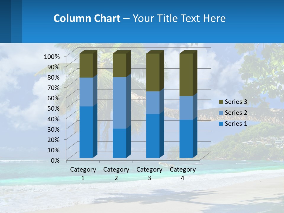 A Palm Tree On A Beach With A Boat In The Water PowerPoint Template