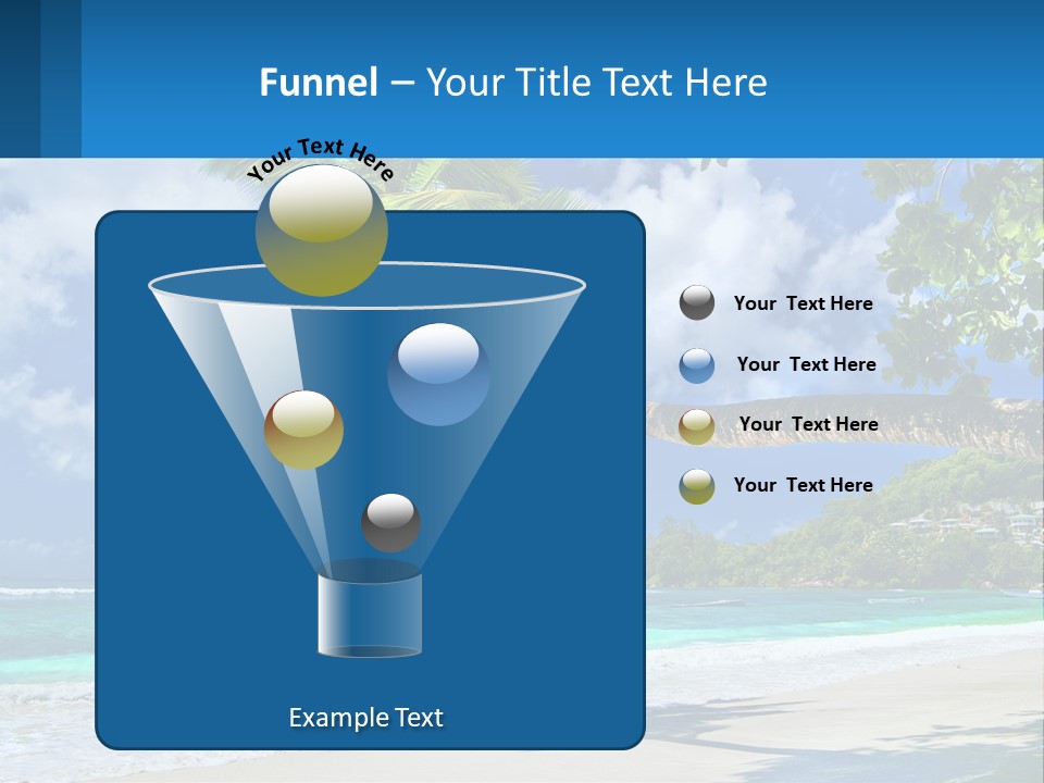 A Palm Tree On A Beach With A Boat In The Water PowerPoint Template