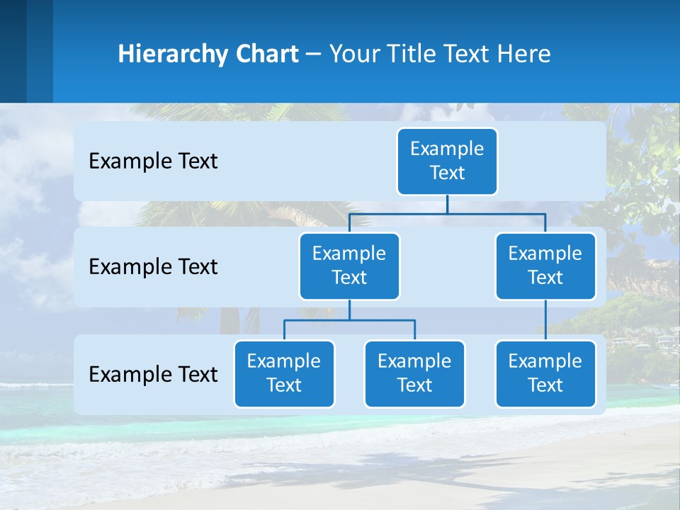 A Palm Tree On A Beach With A Boat In The Water PowerPoint Template