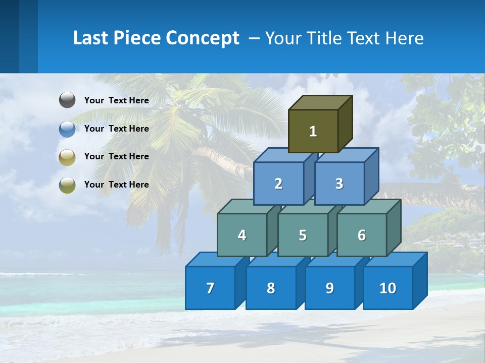 A Palm Tree On A Beach With A Boat In The Water PowerPoint Template