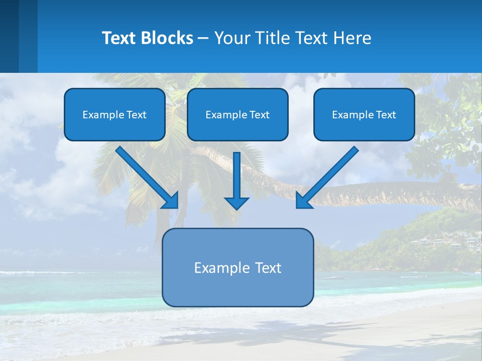 A Palm Tree On A Beach With A Boat In The Water PowerPoint Template