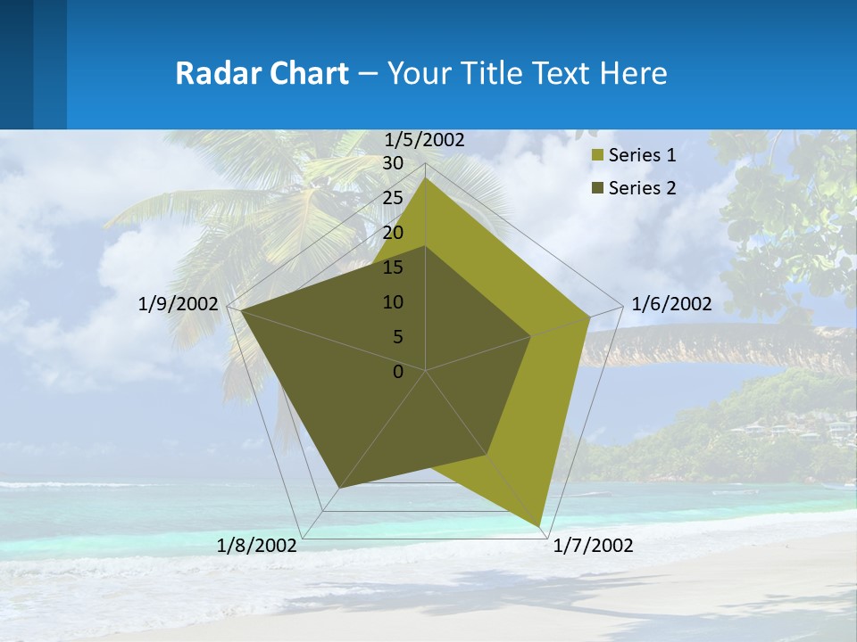 A Palm Tree On A Beach With A Boat In The Water PowerPoint Template