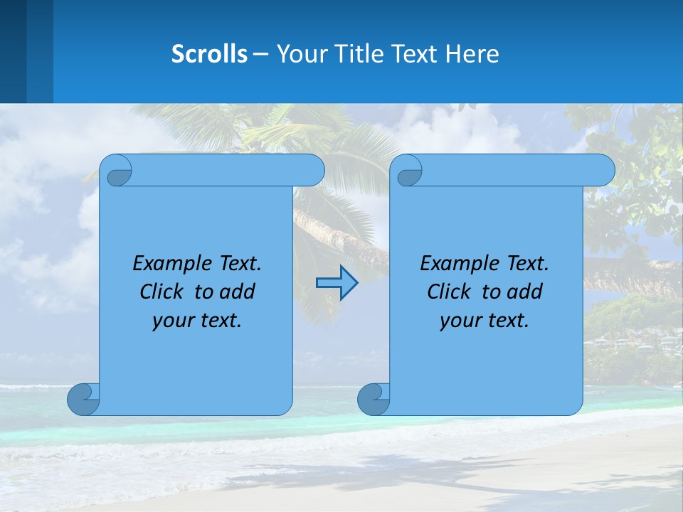 A Palm Tree On A Beach With A Boat In The Water PowerPoint Template