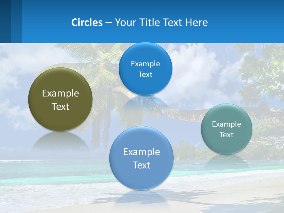 A Palm Tree On A Beach With A Boat In The Water PowerPoint Template