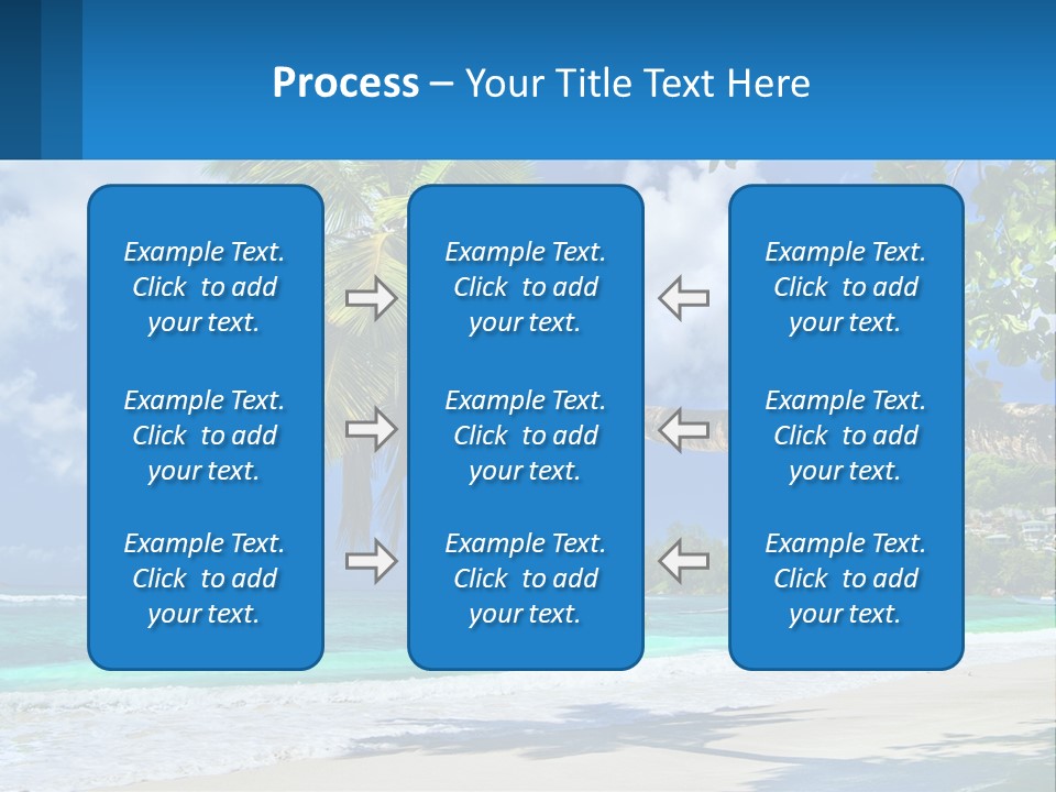 A Palm Tree On A Beach With A Boat In The Water PowerPoint Template