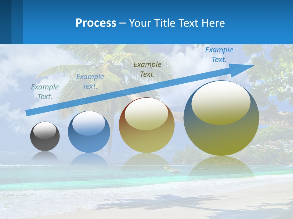 A Palm Tree On A Beach With A Boat In The Water PowerPoint Template