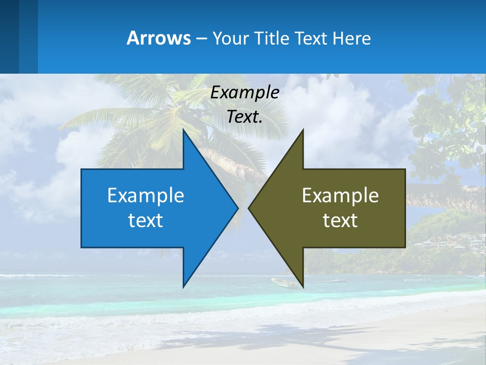 A Palm Tree On A Beach With A Boat In The Water PowerPoint Template