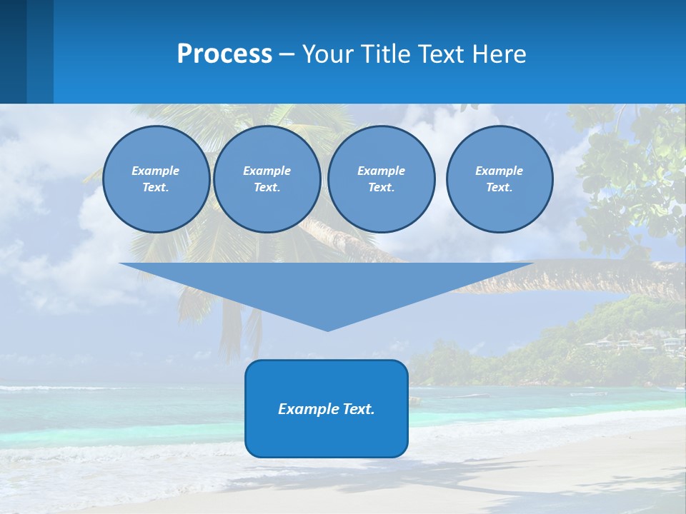 A Palm Tree On A Beach With A Boat In The Water PowerPoint Template