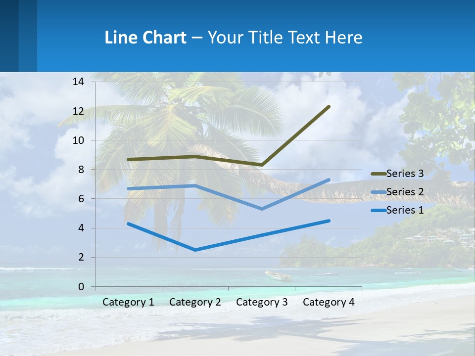 A Palm Tree On A Beach With A Boat In The Water PowerPoint Template