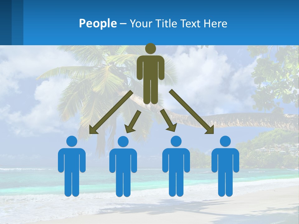 A Palm Tree On A Beach With A Boat In The Water PowerPoint Template