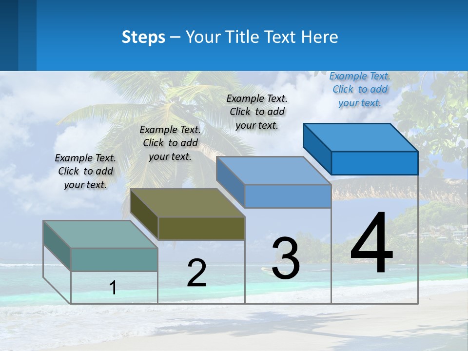 A Palm Tree On A Beach With A Boat In The Water PowerPoint Template