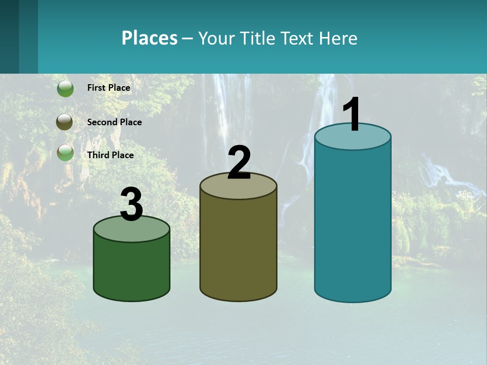 A Waterfall In The Middle Of A Body Of Water PowerPoint Template
