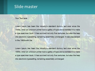 A Waterfall In The Middle Of A Body Of Water PowerPoint Template