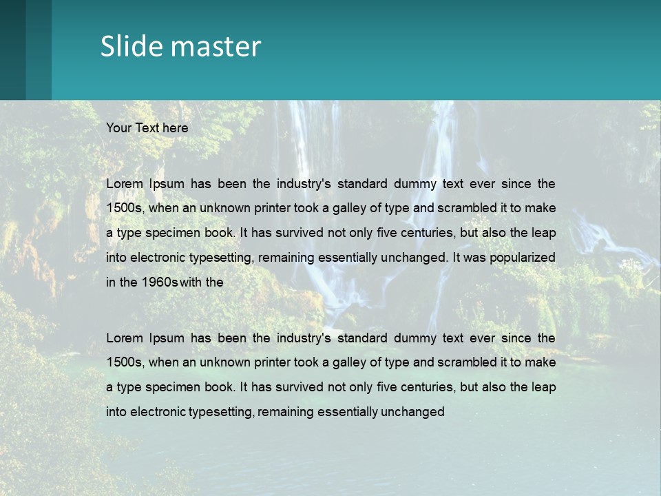 A Waterfall In The Middle Of A Body Of Water PowerPoint Template