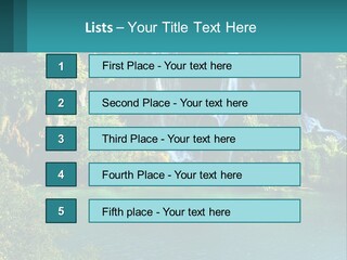 A Waterfall In The Middle Of A Body Of Water PowerPoint Template