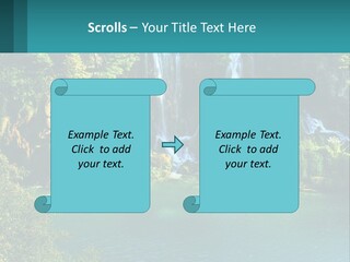 A Waterfall In The Middle Of A Body Of Water PowerPoint Template